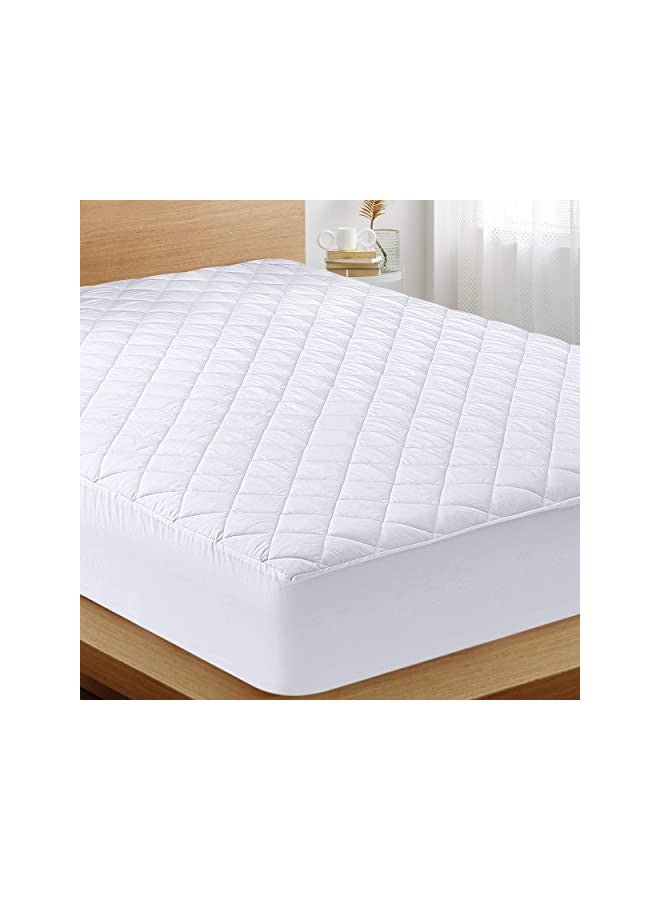 Utopia Bedding Quilted Fitted Mattress Pad (Full) - Elastic Fitted Mattress Protector - Mattress Cover Stretches up to 16 Inches Deep - Machine Washable Mattress Topper