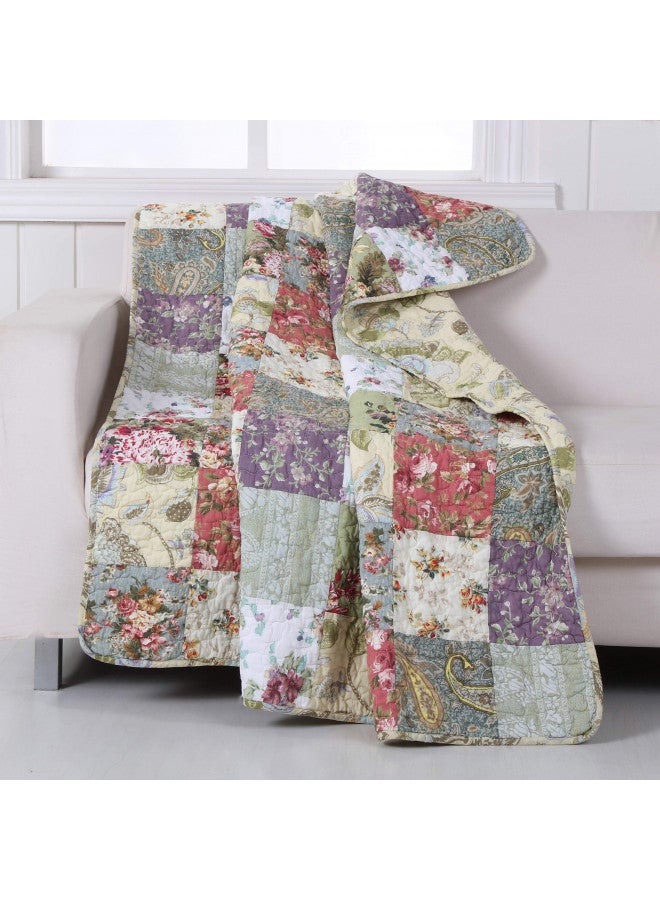 Greenland Home Blooming Prairie Quilted Patchwork Throw