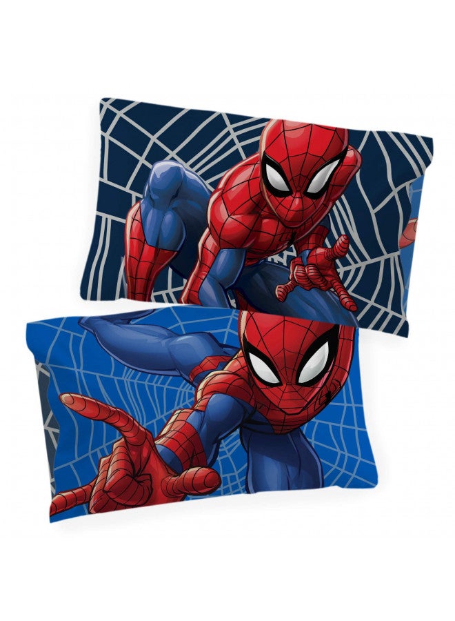 Jay Franco Marvel Spiderman Web Sides 1 Single Reversible Pillowcase - Double-Sided Kids Super Soft Bedding (Official Marvel Product)