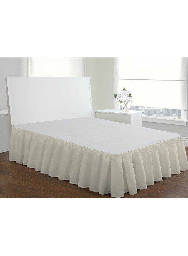 FRESH IDEAS Bedding Ruffled Bedskirt, Classic 14 drop length, Gathered Styling, Full, Ivory (FRE30114IVOR02)