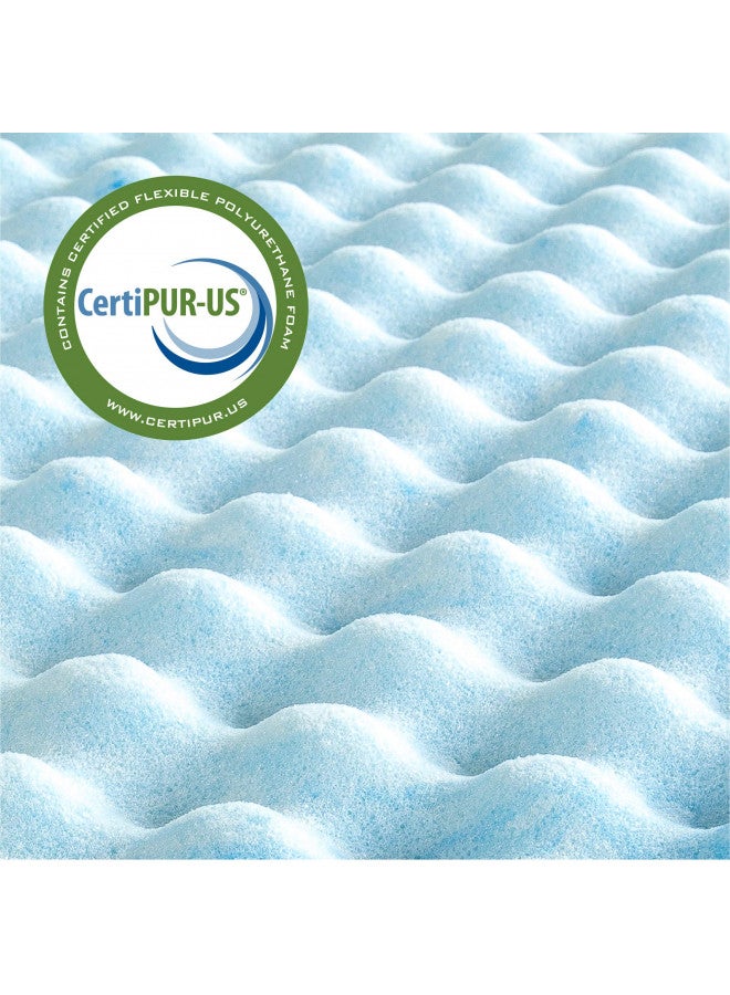 ZINUS 1.5 Inch Swirl Gel Cooling Memory Foam Mattress Topper, Cooling Airflow Design, CertiPUR-US Certified, Queen