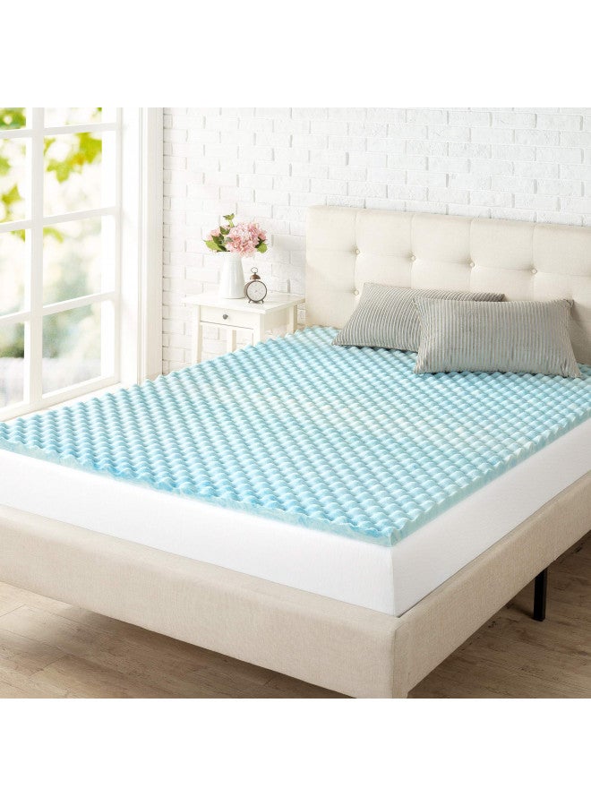 ZINUS 1.5 Inch Swirl Gel Cooling Memory Foam Mattress Topper, Cooling Airflow Design, CertiPUR-US Certified, Queen