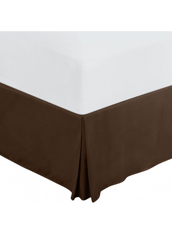 Utopia Bedding Queen Bed Skirt - Soft Quadruple Pleated Ruffle - Easy Fit with 16 Inch Tailored Drop - Hotel Quality, Shrinkage and Fade Resistant (Queen, Brown)