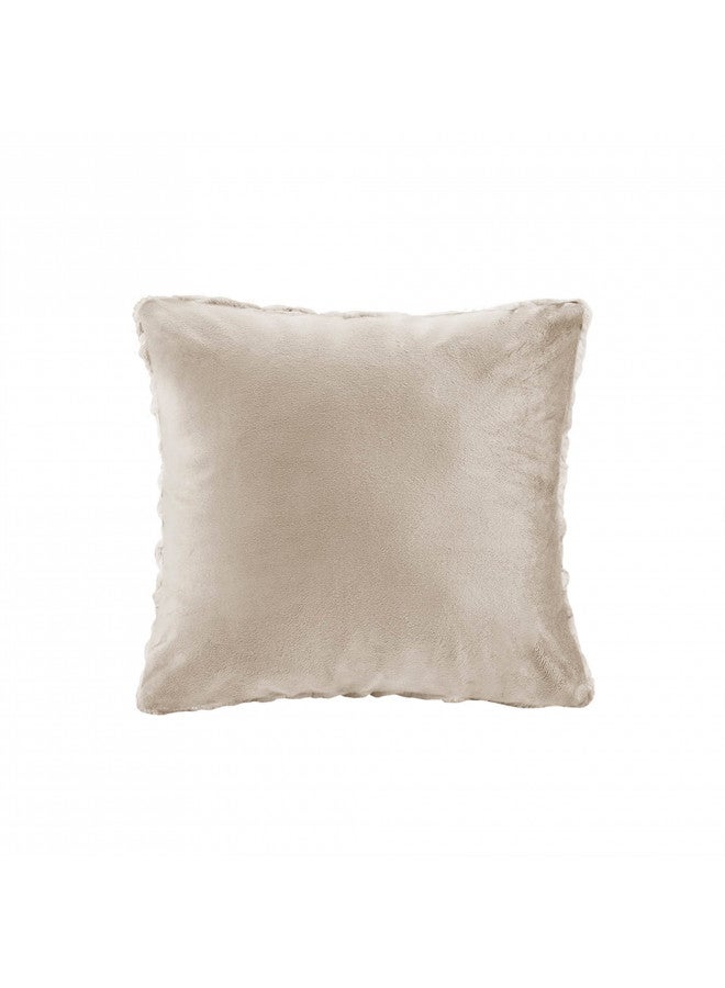 Comfort Spaces Luxurious & Fuzzy Soft Ruched Faux Fur Plush Throw Blanket Set with 2 Matching Square Pillow Covers, for Sofa,Chair, Couch, Living Room, Home Office, Tan Tie Dye 50