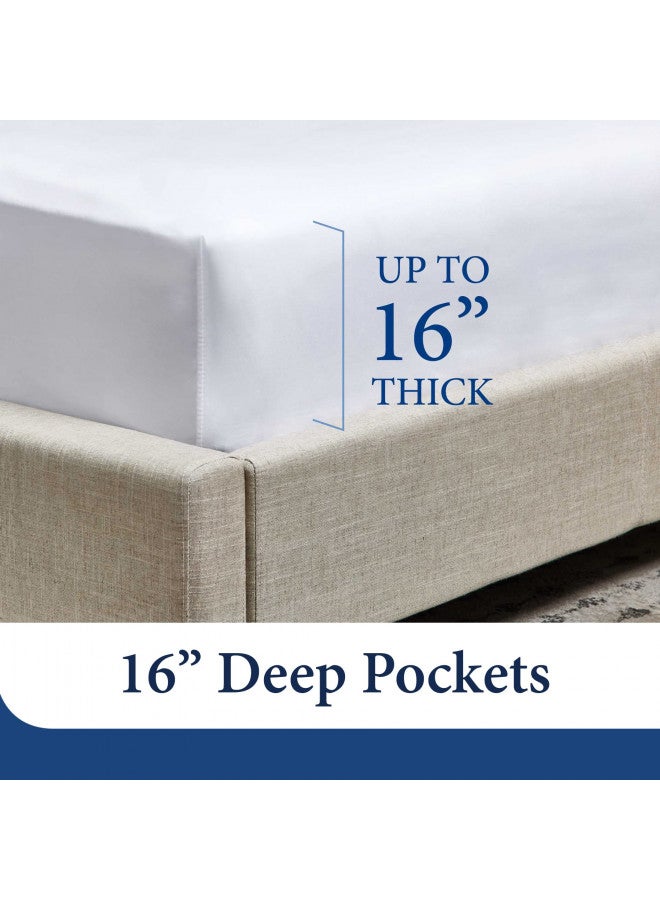 Cosy House Collection Everyday 1500 Series Bed Sheet Set - Ultra Soft & Cool Hotel Luxury Bedding - Deep Pocket - Wrinkle, Stain and Fade Resistant - 4 Piece Set (King, Cream)
