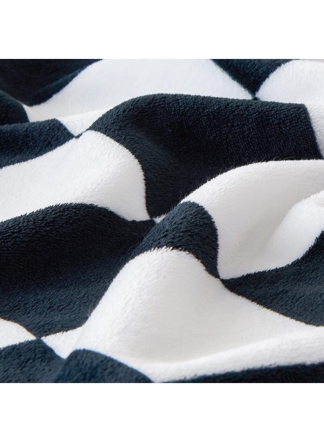 BEDELITE Checkered Throw Blanket Twin Size for Couch and Bed, Luxurious Fleece Blanket with Checkerboard Grid Home Decor, Soft Cozy Black and White Warm Blankets for Spring, 60