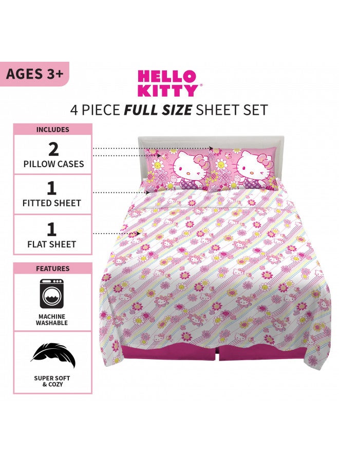 Franco Kids Bedding Super Soft Microfiber Sheet Set, Full, Hello Kitty