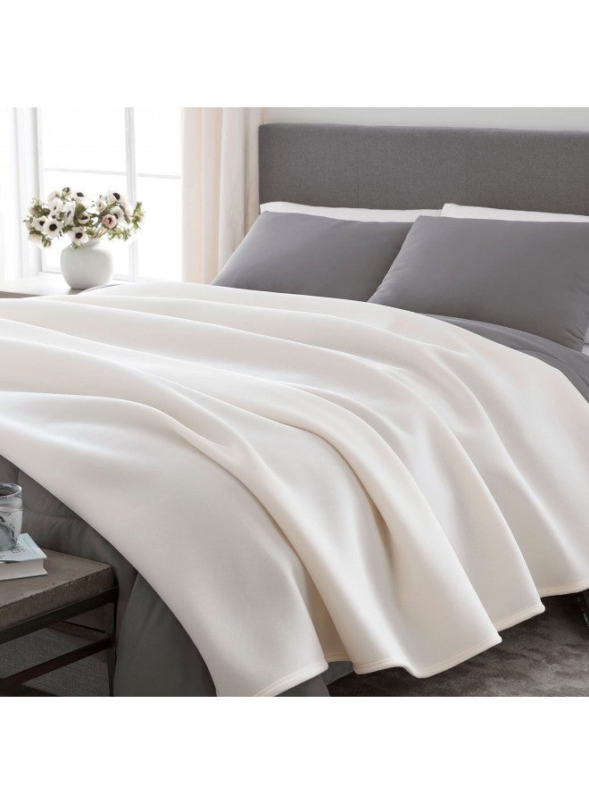 Vellux 1B07048 Original Insulating Core Hotel Style Solid blanket Machine Washable Soft Cozy Warm Thermal Durable Pet Friendly All Seasons Layering Bed Sofa Blankets, Twin, Ivory