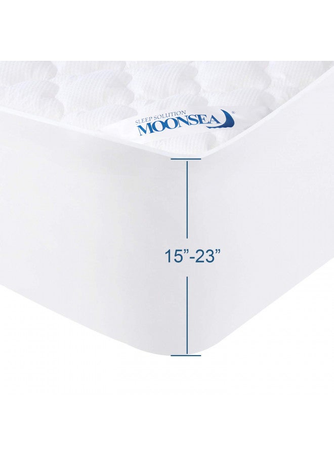 King Size Air Mattress Cover, Thick Quilted Mattress Topper King, Super Soft Breathable and Noiseless Down Alternative Fiber Pillow Top Mattress Pad with Deep Pocket Fits Up to 23 Inch Mattress