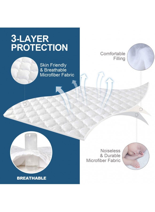 King Size Air Mattress Cover, Thick Quilted Mattress Topper King, Super Soft Breathable and Noiseless Down Alternative Fiber Pillow Top Mattress Pad with Deep Pocket Fits Up to 23 Inch Mattress