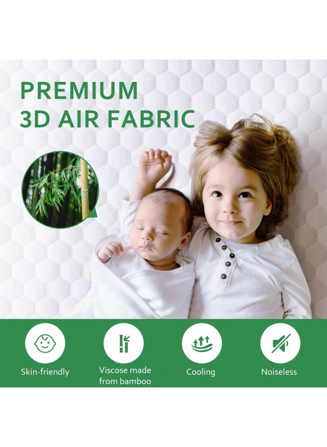 Twin Mattress Protector Waterproof Cooling Twin Size Mattress Cover, Viscose Made from Bamboo Mattress Protector 3D Air Breathable Fabric, Noiseless Bed Mattress Pad, Fitted 8-14 inch Deep Pocket