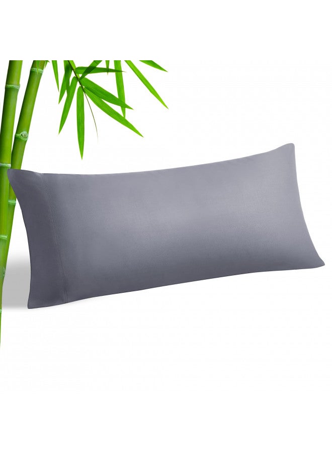 BEDELITE Body Pillow Cover, Rayon Made from Bamboo, Cooling Body Pillow Pillowcase for Hot Sleepers and Night Sweats, Breathable & Silky Soft Full Long Pillow Case Cover (Grey, 20x54 Inches)