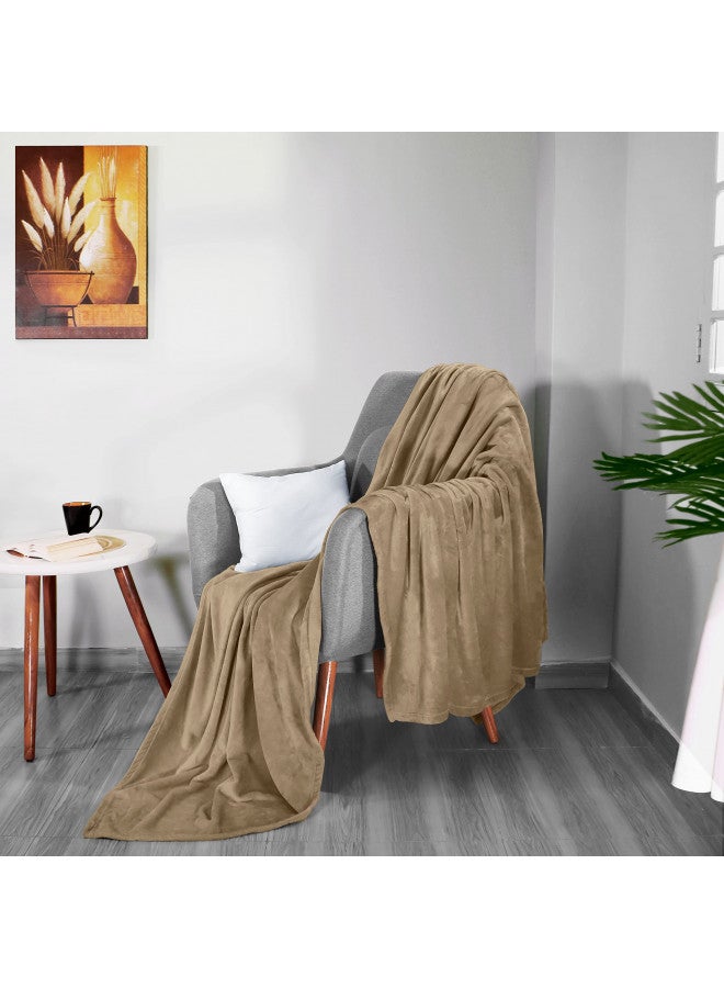 Utopia Bedding Fleece Blanket King Size Camel 300GSM Luxury Fuzzy Soft Anti-Static Microfiber Bed Blanket (90x102 Inches)