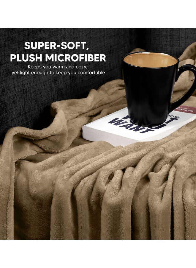 Utopia Bedding Fleece Blanket King Size Camel 300GSM Luxury Fuzzy Soft Anti-Static Microfiber Bed Blanket (90x102 Inches)