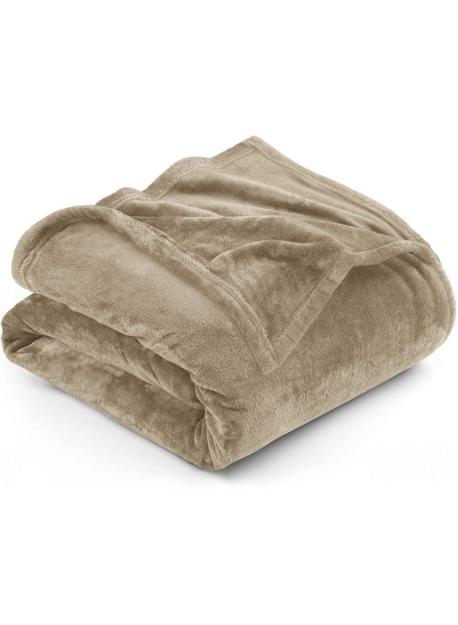 Utopia Bedding Fleece Blanket King Size Camel 300GSM Luxury Fuzzy Soft Anti-Static Microfiber Bed Blanket (90x102 Inches)