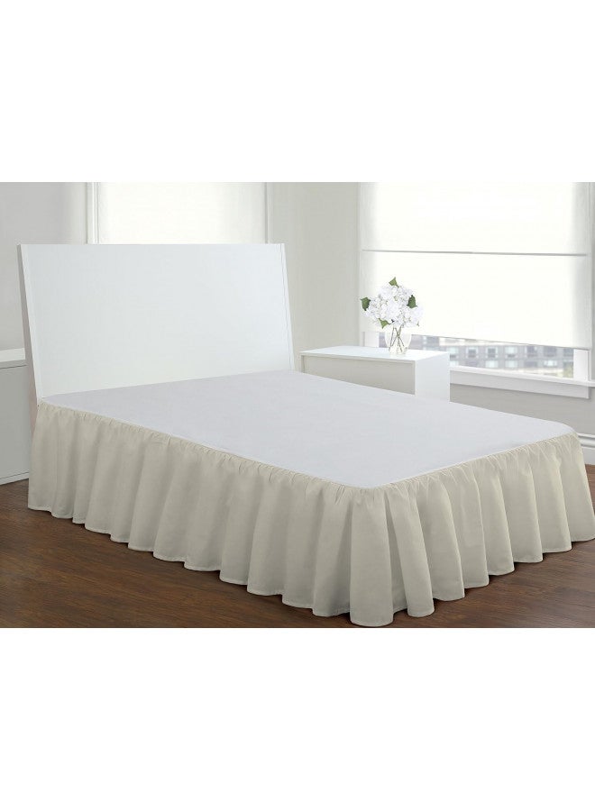 FRESH IDEAS Bedding Ruffled Bedskirt, Classic 14 drop length, Gathered Styling, Twin, Ivory (FRE30114IVOR01)