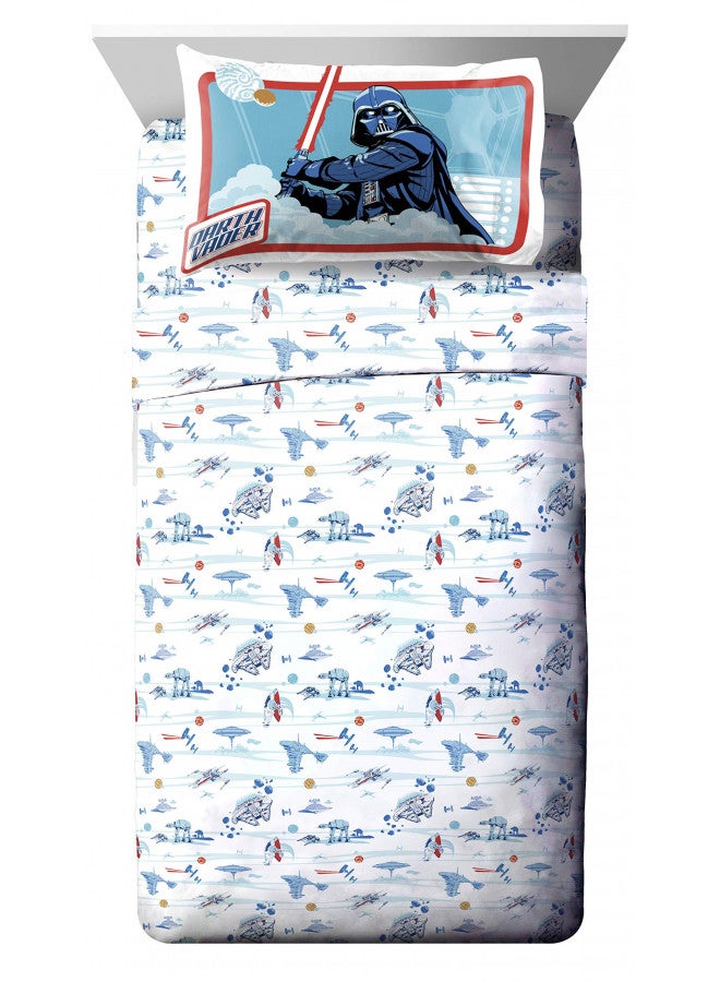 Jay Franco Star Wars Empire Strikes Back 40th Anniversary 7 Piece Full Bed Set - Includes Reversible Comforter & Sheet Set Bedding - Super Soft Fade Resistant Microfiber (Official Star Wars Product)