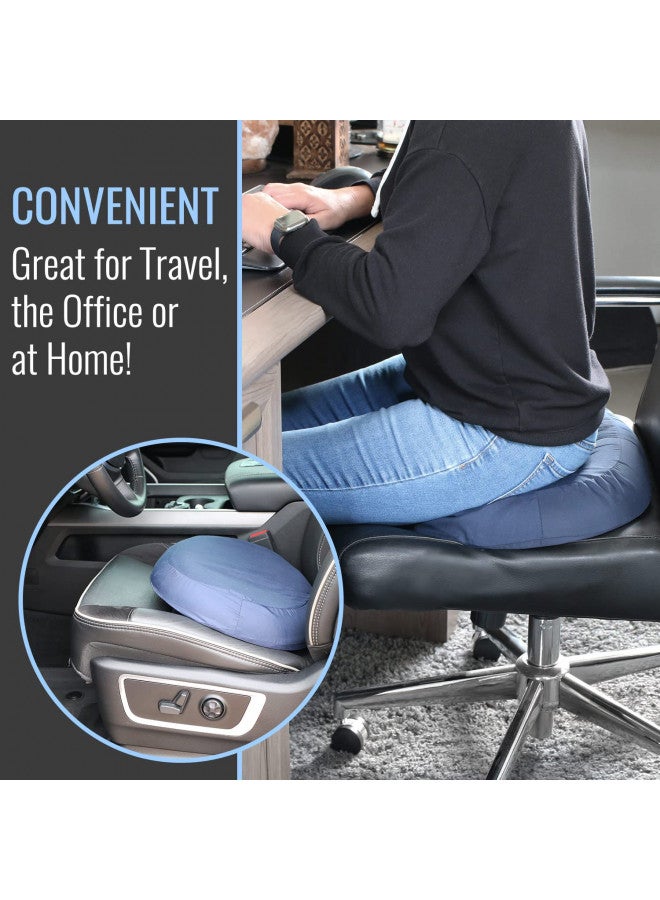 DMI Seat Cushion Donut Pillow and Chair Pillow for Tailbone Pain Relief, Hemorrhoids, Prostate, Pregnancy, Post Natal, Pressure Relief and Surgery, 18 x 15 x 3, Navy