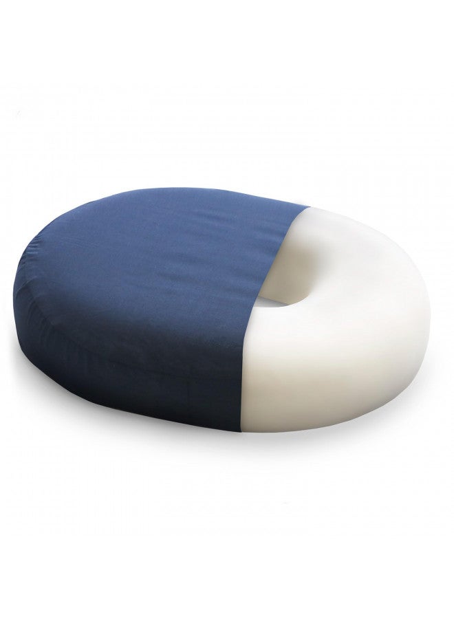 DMI Seat Cushion Donut Pillow and Chair Pillow for Tailbone Pain Relief, Hemorrhoids, Prostate, Pregnancy, Post Natal, Pressure Relief and Surgery, 18 x 15 x 3, Navy