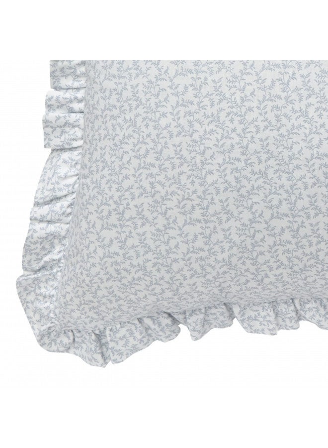 Laura Ashley Home - Euro Sham Set, Smooth Cotton Shams with Envelope Closure, Lightweight & Stylish Home Decor (Chloe Blue, 2 Piece)