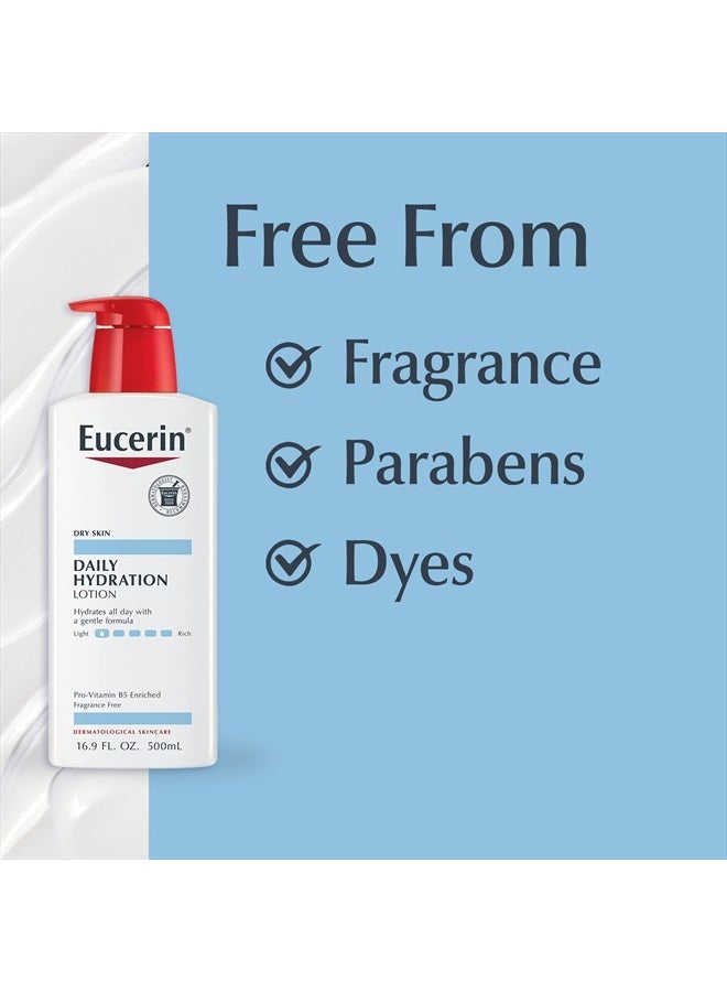 Daily Hydration Lotion - Light-weight Full Body Lotion for Dry Skin - 16.9 fl. oz. Pump Bottle (Pack of 3)