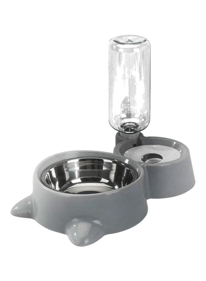 Automatic Double Pet Bowl Grey/White