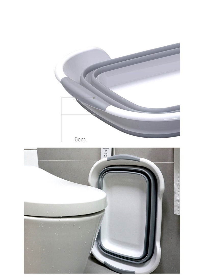 Pet Tub Portable Washing Tub Foldable Multifunction Collapsible Bathtub Laundry Basket Storage Basin Shower Basin Folding with Drainage Hole