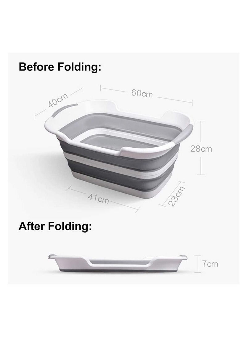 Pet Tub Portable Washing Tub Foldable Multifunction Collapsible Bathtub Laundry Basket Storage Basin Shower Basin Folding with Drainage Hole