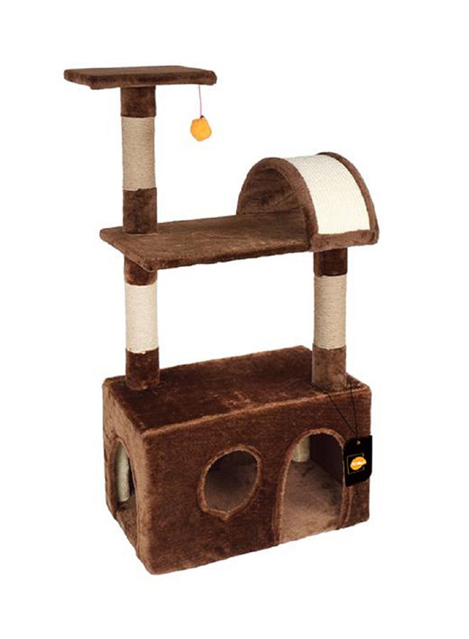 3-Tier Luxury Cat Climbing Frame Brown 51x31x98cm