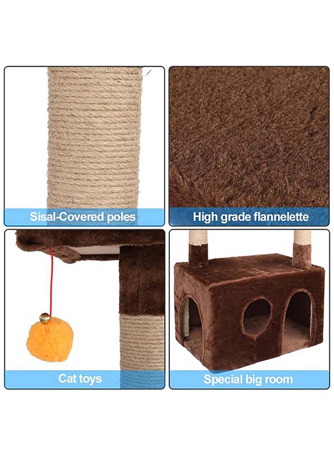 3-Tier Luxury Cat Climbing Frame Brown 51x31x98cm