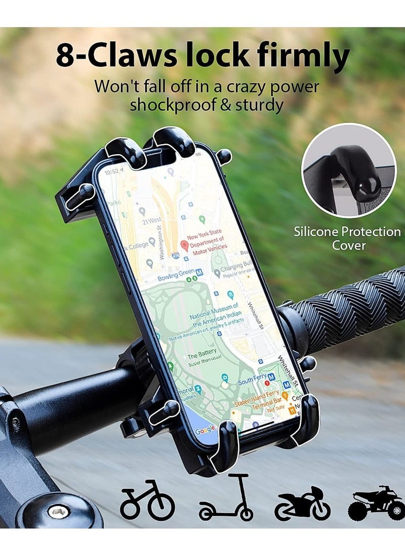 Bike Phone Mount Holder Motorcycle Phone Mount Clamp 8-Claw Motorcycle Phone Mount Holder For iPhone 13 Pro Max Galaxy S22/S21/S20 Plus 4.7