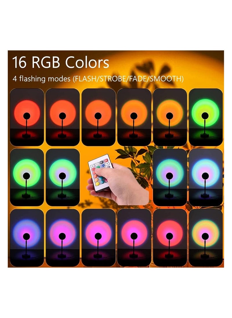 Sunset Lamp Multiple Colors with Remote, Sunset Projection Lamp 16 Colors, Sunset Light Projector Color Changing, LED Rainbow Sunset Projector Lamp