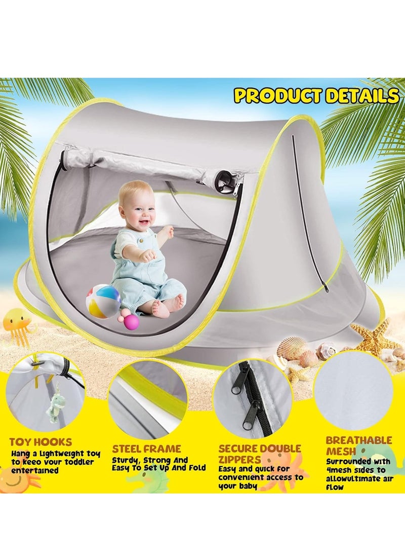 Beach Tent Pop Up Baby Uv Protection Upf 50+ Sun Shade Toddler, Automatic Instant Easy Set Umbrella Traveling Hiking Camping