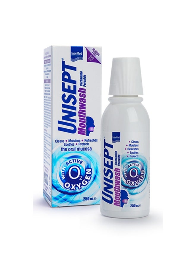 Unisept Mouthwash with Carbamide Peroxide and Active Oxygen - 250ML