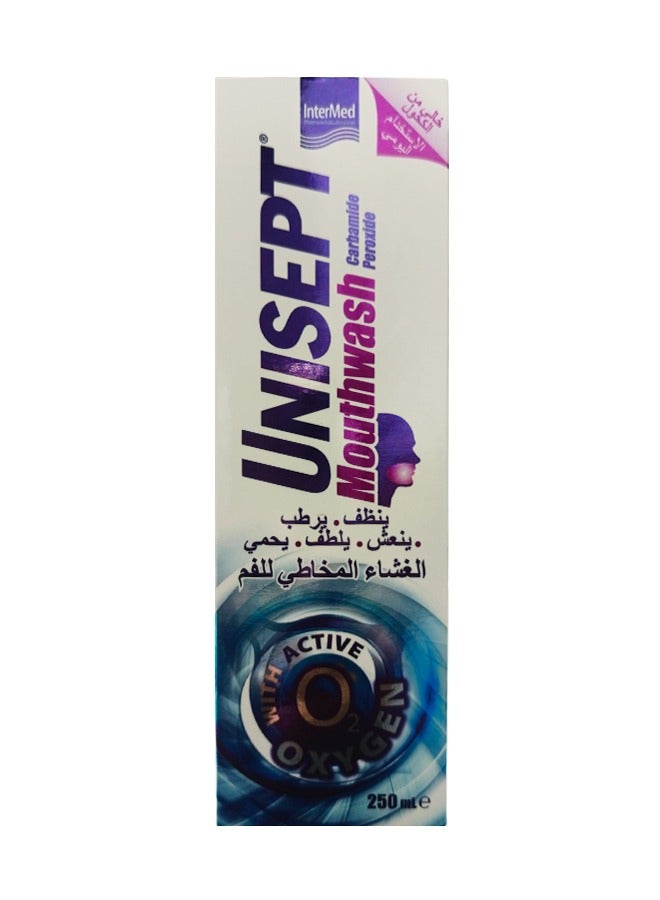 Unisept Mouthwash with Carbamide Peroxide and Active Oxygen - 250ML