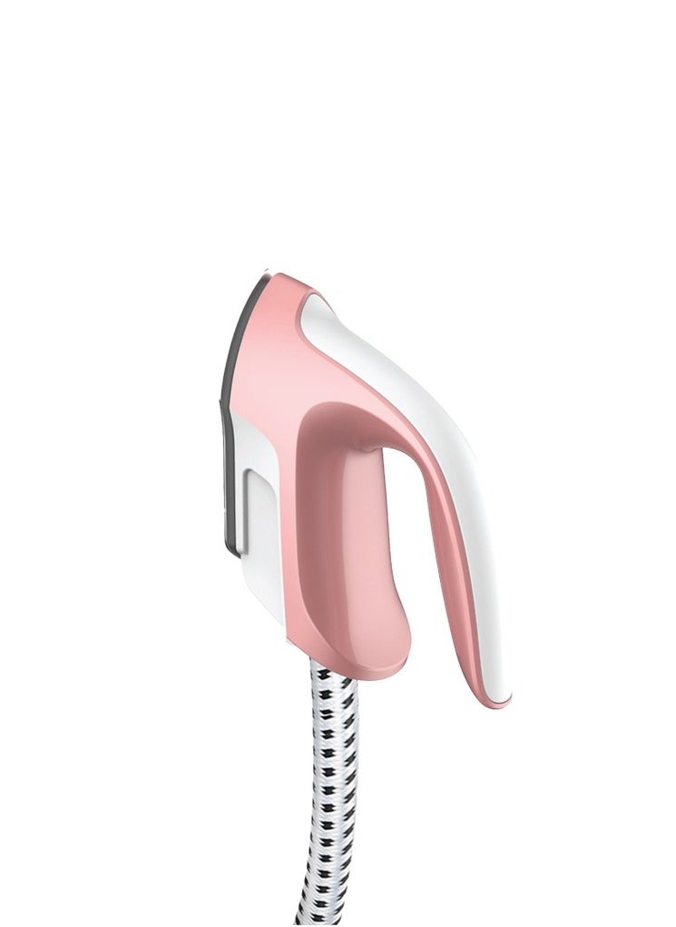 Digital Garment Steamer With UK Power Cord, Efficient Heater, Strong Steam, 9 Hole Muzzle,Rotary Iron, 98℃ Outlet Steam Temperature, Six Setting Stages, Shoulder-Shaped Design - Pink
