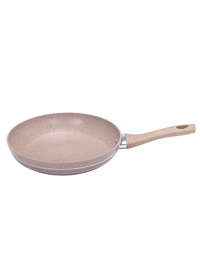 Smart Granite Series 20Cm Fry Pan Forged Aluminium Durable Granite Coating Soft-Touch Handles 3.8Mm Induction Base 2.5Mm Body Thickness Edge 4.0Mm 5 Layer Durable Construction Multi Color 37X20.5X7 Cm Beige 20cm