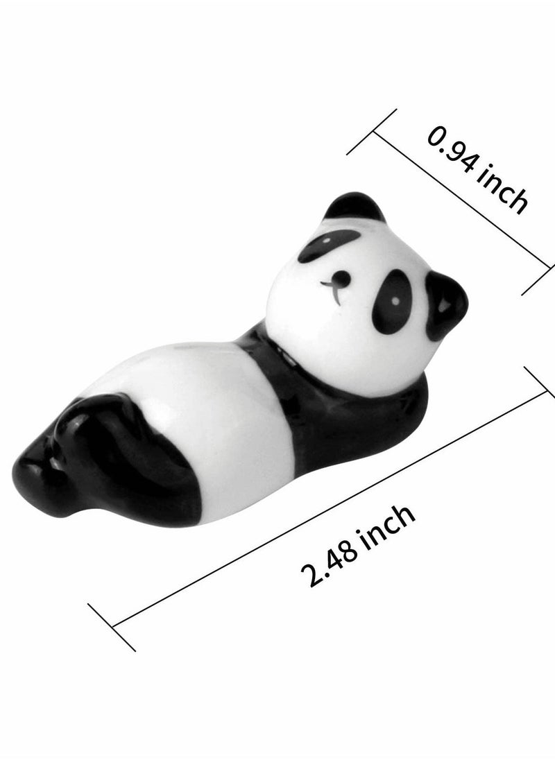 8 Pcs Panda Ceramic Ware Chopstick Rest Set,Ceramic Panda Pattern Chopsticks Rest Rack Spoon Fork Knife Holder Rack Practice Furnishing Articles