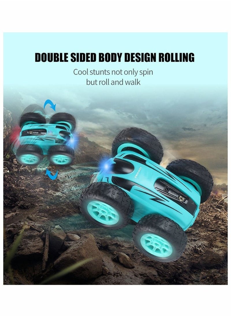 Mini Stunt RC Cars Toy 4WD 2.4Ghz Remote Control Car Double Sided Rotating Vehicles 360 Degree Roll Charging Fall Resistant Toy Car for Boys And Girls Birthday