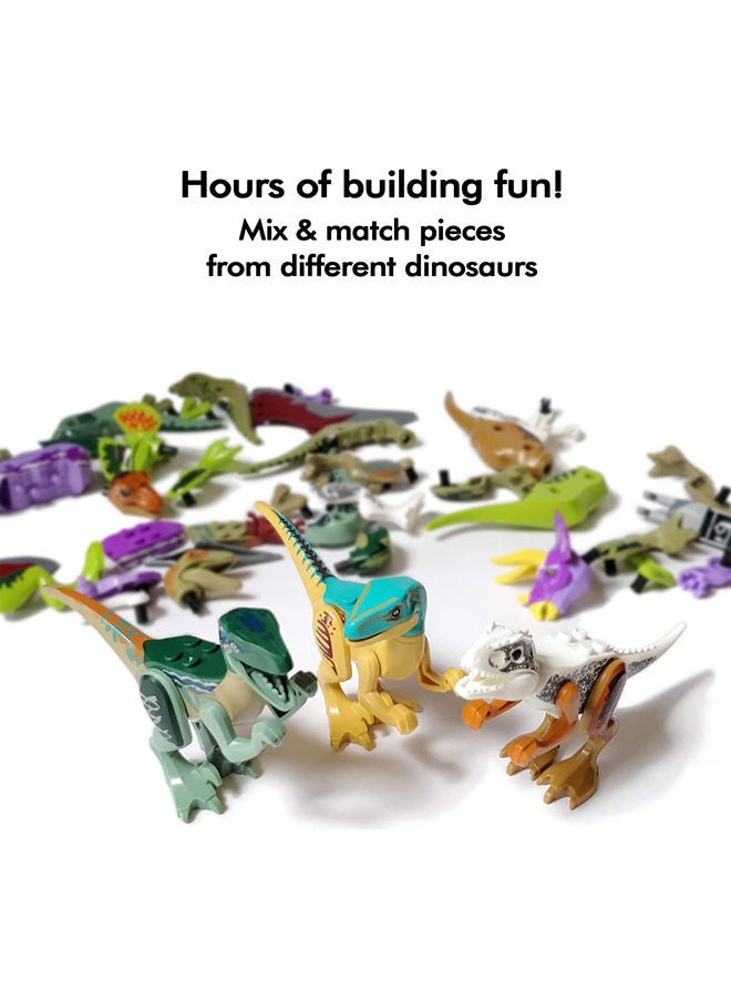 8-Piece Mix And Match Magic Dinosaur Model Building Set Featuring Movable Jaws, Neck & Joints 3+ Years