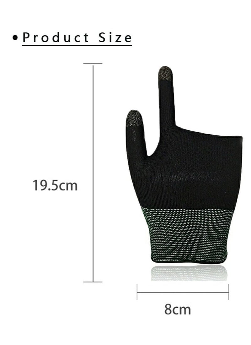 E Sports Gaming Gloves, Gaming Finger Sleeves, Anti Sweat Breathable, Thumb Sleeves for Highly Sensitive Nano Silver Fiber Material + Nylon, for PUBG Mobile Phone Games Accessories BLACK