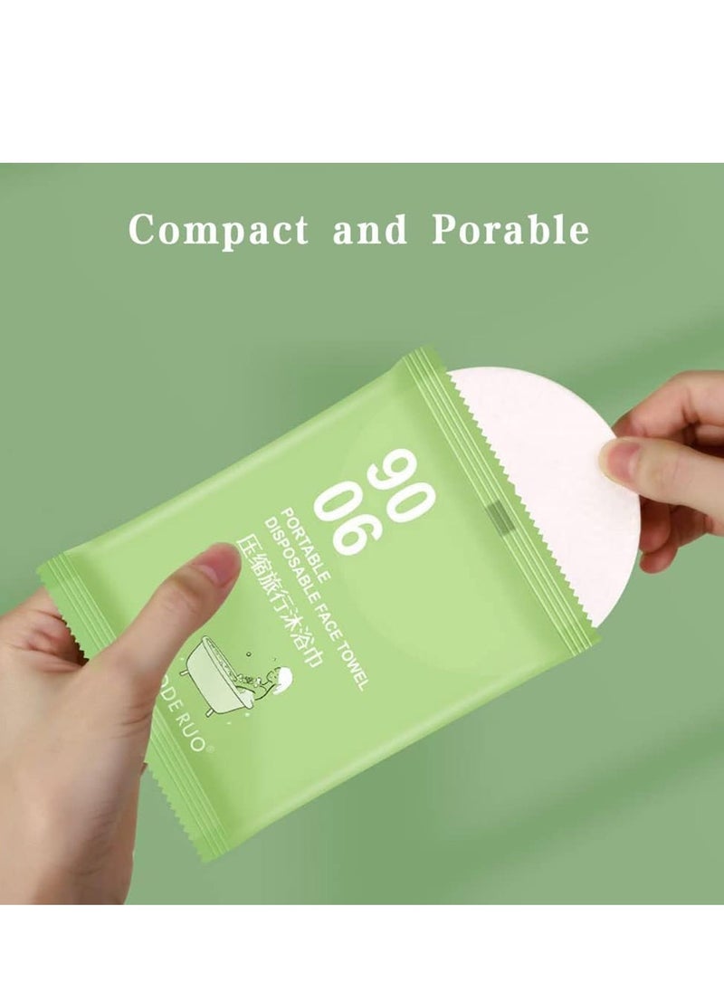 2 Pcs Portable Mini Compressed Towel Travel Disposable Towels Tablets Soft Wipes Expandable Compact Washcloths for Home Camping Hiking