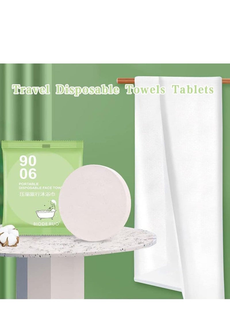 2 Pcs Portable Mini Compressed Towel Travel Disposable Towels Tablets Soft Wipes Expandable Compact Washcloths for Home Camping Hiking