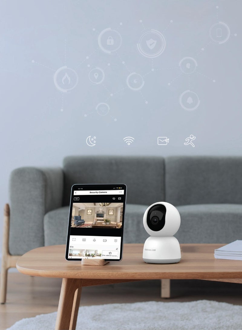 Smart Home Camera 2 Megapixel Progressive / 2 Way Audio Support / Motion Detection / Infrared Night Vision / Up To 10m IR Distance / 20 fps Frame Rate - White