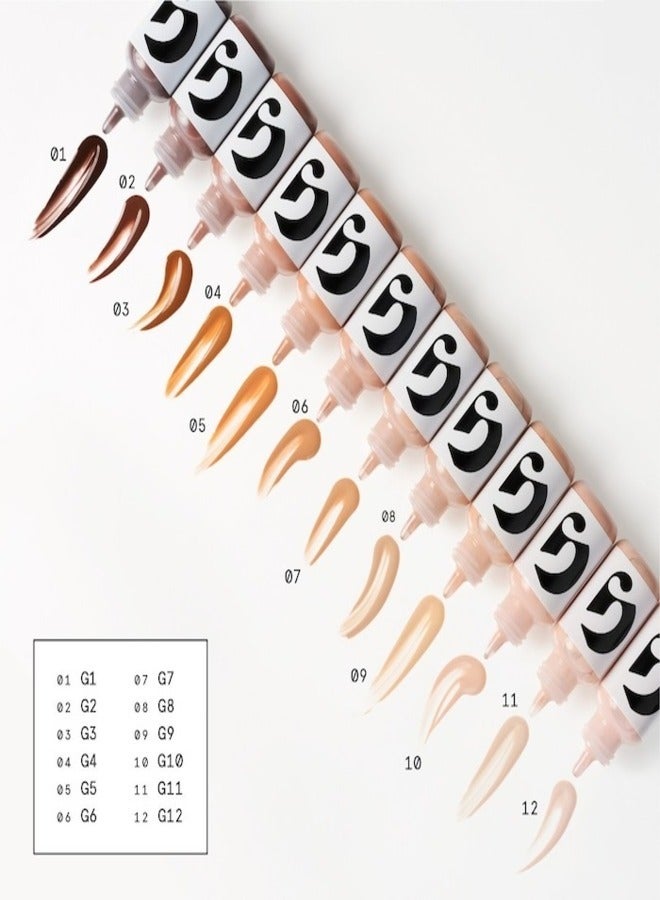 Glossier Perfecting Skin Tint, G12 - very light - 30ml for Dewy, Sheer Coverage