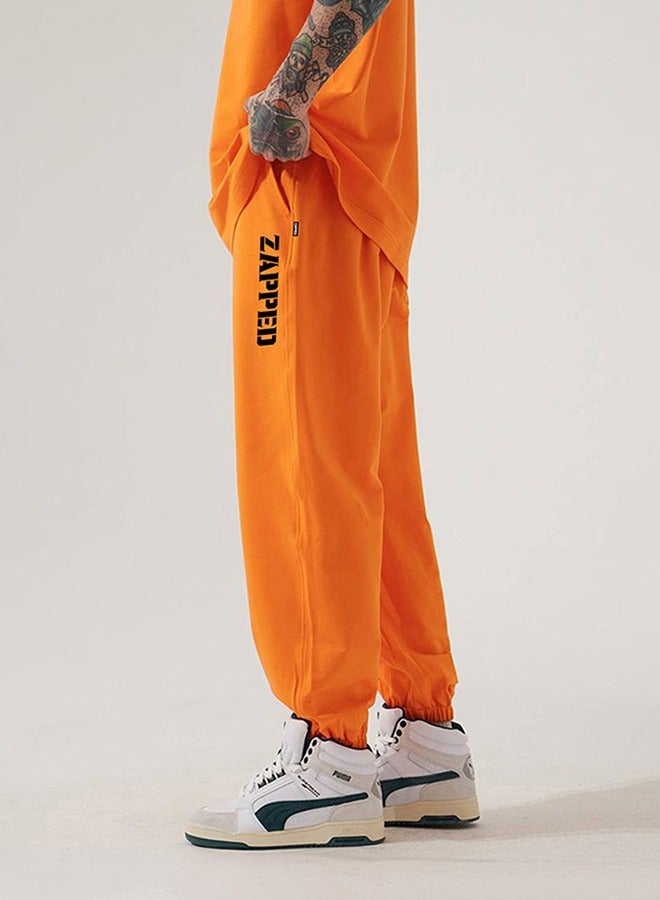 ZAPPED COTTON JOGGER PANTS - ORANGE