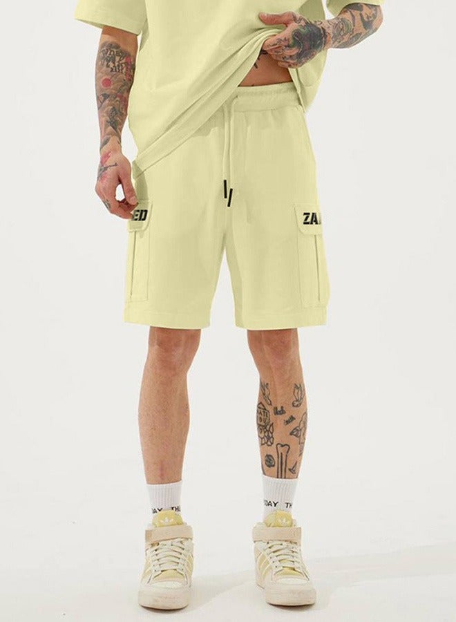 Zapped Cotton Cargo Shorts - Lemon