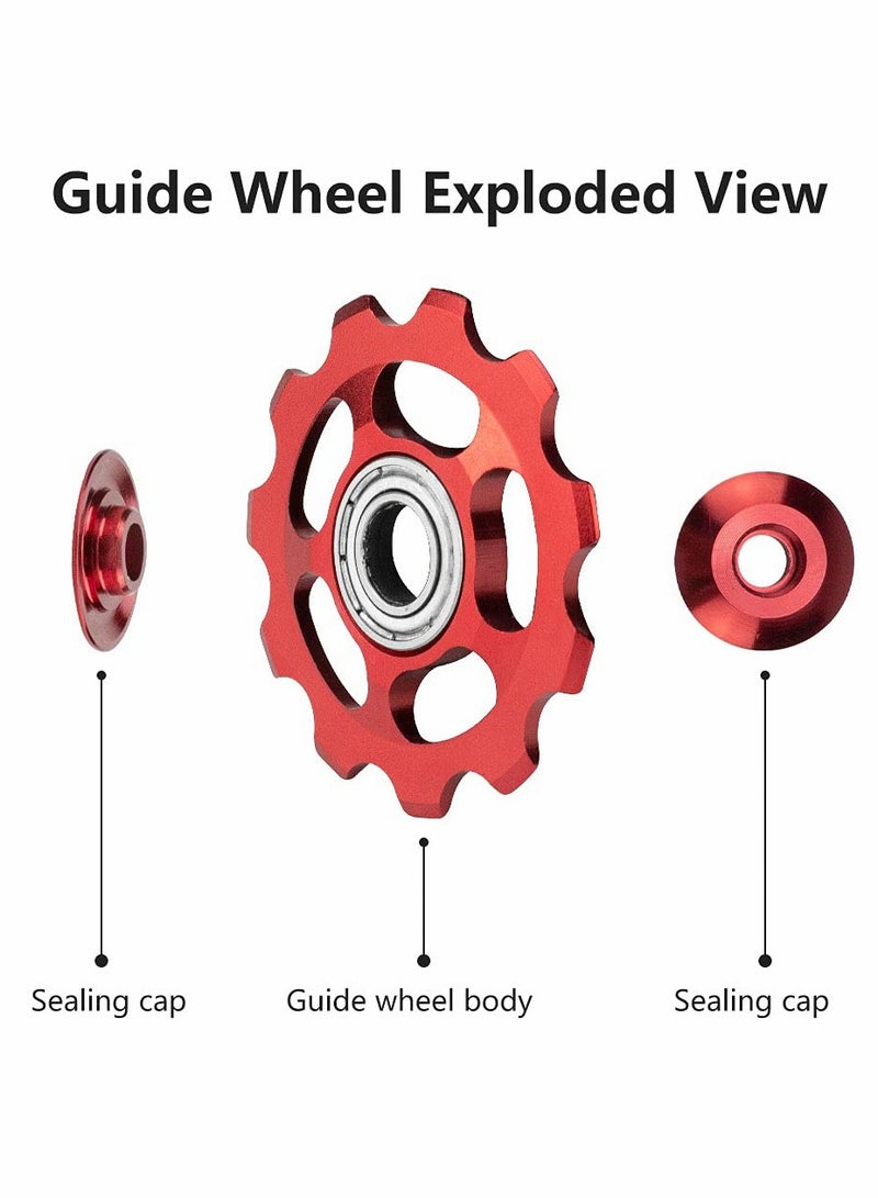 3-Piece 11T Jockey Wheel Set for MTB and Road Bikes, Durable Alloy Pulley Rollers for Smooth Shifting