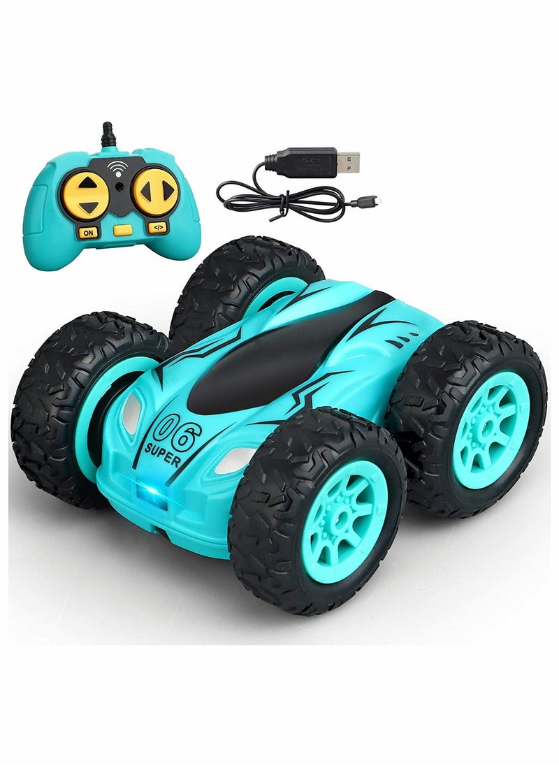 Mini Stunt RC Cars Toy 4WD 2.4Ghz Remote Control Car Double Sided Rotating Vehicles 360 Degree Roll Charging Fall Resistant Toy Car for Boys And Girls Birthday