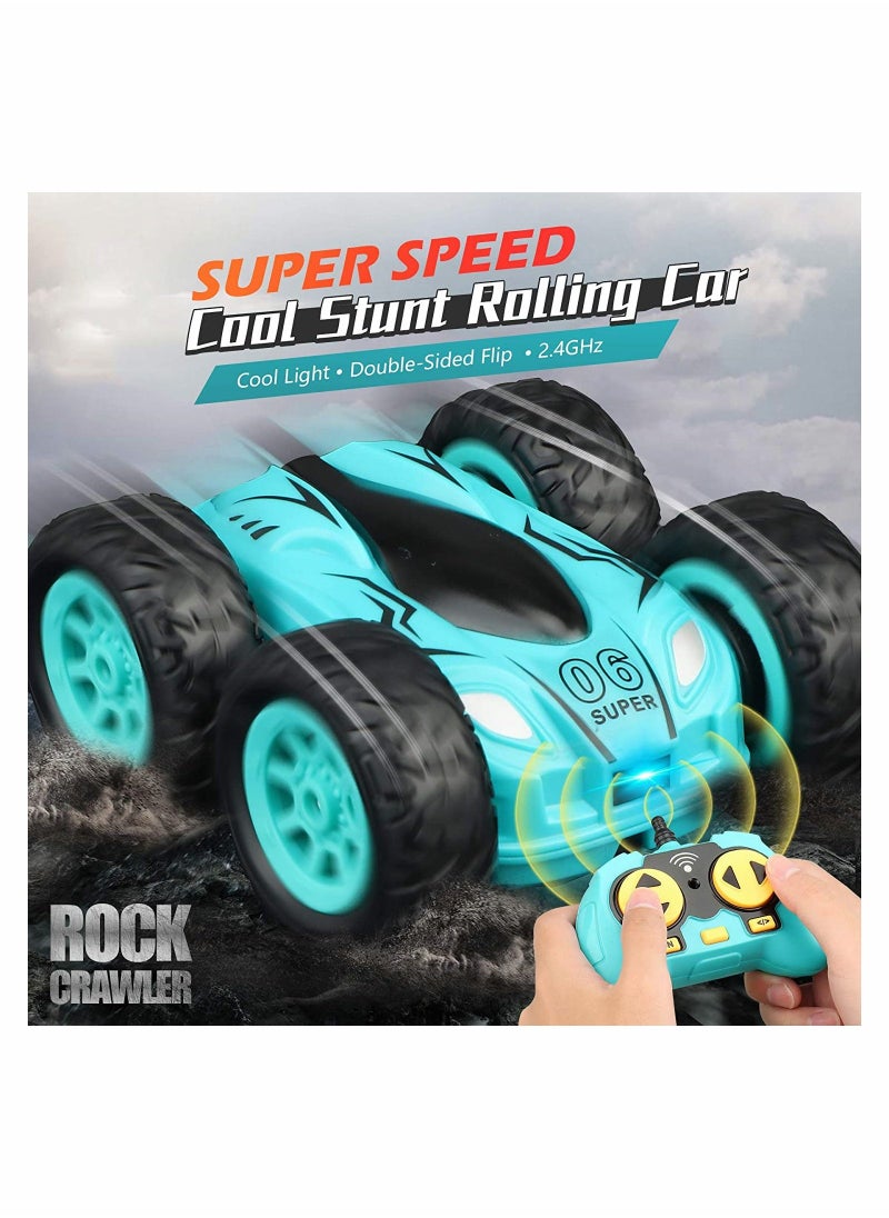 Mini Stunt RC Cars Toy 4WD 2.4Ghz Remote Control Car Double Sided Rotating Vehicles 360 Degree Roll Charging Fall Resistant Toy Car for Boys And Girls Birthday